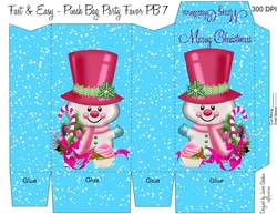 PINK SNOWMAN CHRISTMAS GIFT PINCH BAG PB 7