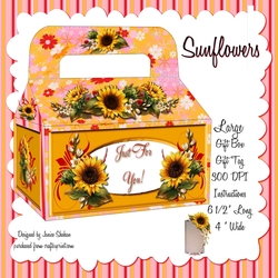 SUNFLOWERS - GABLE TOP GIFT BOX