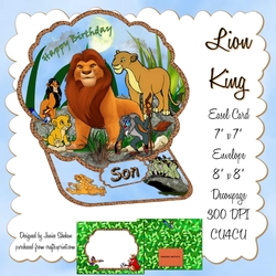 LION KING - EASEL CARD DECOUPAGE AND ENVELOPE KIT 