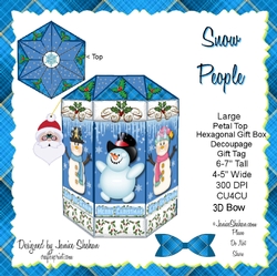 CHRISTMAS PETAL TOP BOX - SNOWMEN SNOWMAN