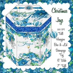 CHRISTMAS JOYS - HEXGONAL FAVOR GIFT BOX DECOUPAGE