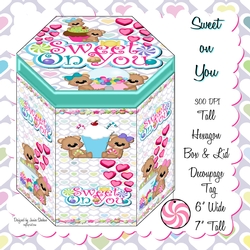 VALENTINES DAY - HEXAGONAL GIFT BOX - SWEET ON YOU HB 103