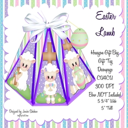 EASTER LAMB - OCTAGON FAVOR GIFT BAG
