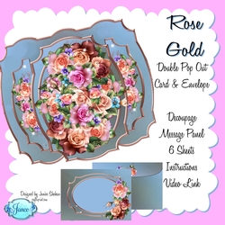 3D DECOUPAGE POP OUT CARD KIT - ROSE GOLD