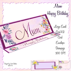 LARGE DL CARD AND ENVELOPE SET - MUM BIRTHDAY I LOVE YOU MOTHERS DAY