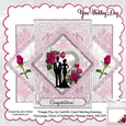 WEDDING BRIDAL - 3D TRIANGLE POP UP CARD, ENVELOPE, DECOUPAGE KIT
