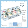 LARGE DL CARD, DECOUPAGE AND ENVELOPE KIT - SNOWMEN DELIGHT