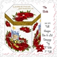 HEXAGON GIFT BOX - POINSETTIAS AND ROSES