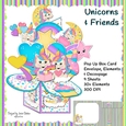 UNICORN UNICORNS POP UP BIRTHDAY BOX CARD