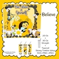 Gnome BEE Printable Tumbler Wrap, Sublimation Design, 20 and 30  oz Skinny Tumbler, PNG, SVG Download File