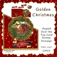 ANGLED OVER THE TOP CARD CHRISTMAS RED AND GOLD