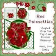 ANGLED OVER THE TOP CARD CHRISTMAS POINSETTIAS