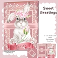 EASTER BUNNY BIRTHDAY CARD, LINING, ENVELOPE DECOUPAGE KIT