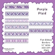 PURPLE PLAID RIBBON BORDERS LACE PNG