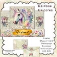 UNICORN UNICORNS WATERCOLOR CENTER STEP CARD KIT