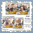 OLD FOLKS 7X7 CARD TOPPER DECOUPAGE BUMPER KIT ELDERLY