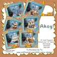 6 CARDS ANTIQUE SHIPS, BUMPER KIT, DECOUPAGE, SENTIMENTS, ENVELOPE
