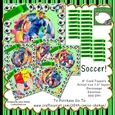 6 CARDS SOCCER, FOOTBALL, BUMPER KIT, DECOUPAGE, SENTIMENTS, ENVELOPE
