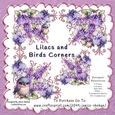 LILACS AND BIRDS FLORAL FLOWER CORNER PNG CLIPART