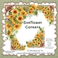 SUNFLOWERS, FLORAL FLOWER CORNER PNG CLIPART