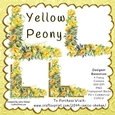 YELLOW PEONY FANCY CORNER PNG CLIPART SET OF 4