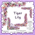 TIGER LILY FANCY CORNER PNG CLIPART SET OF 4
