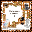 GHOST, SPIDER, HALLOWEEN DESIGNER RESOURCES 4 PNG CLIPART DECORATE CORNERS