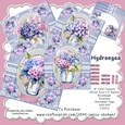 HYDRANGEA FLOWER FLORAL CARD BUMPER KIT WITH DECOUPAGE AND ENVELOPE