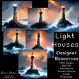 LIGHT HOUSE, LIGHT HOUSES, OCEAN, PNG, CLIPART