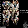 JEWELED ELEPHANTS, BUNDLE, CARD FRONTS, CLIPART, SUBLIMATION, AFRICAN ELEPHANT, PNG