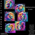 RAINBOW, LIONS, LION, BUNDLE, CARD FRONTS, CLIPART, SUBLIMATION, AFRICAN ELEPHANT, PNG