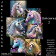 UNICORNS 2, BUNDLE, CARD FRONTS, CLIPART, SUBLIMATION, PNG