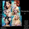 MERMAID, MERMAIDS, BACKGROUND, BUNDLE, CARD FRONTS, CLIPART, SUBLIMATION, PNG