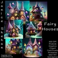 FAIRY HOUSES, BACKGROUND, BUNDLE, CARD FRONTS, CLIPART, SUBLIMATION, PNG