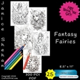 25 FANTASY FAIRY, FAERY, FARIES, PRINTABLE SHEETS, COLOUR ING BOOKS, CHILDREN, ADULT, PRINTABLE DIGITAL COLORING SHEETS, COLORING PAGES, COLORING BOOK