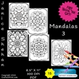 15 MANDALAS 3 ADULT Printable Coloring Pages Sheets FREE THANK YOU GIFT!