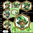 HAPPY ST. PATRICKS DAY, TENT CARD, ENVELOPE, DECOUPAGE, 6 FRONTS