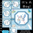 NEW BABY BOY 5 FRONTS, ENVELOPE, DECOUPAGE KIT