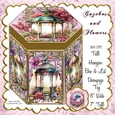 GAZEBO, GOLD AND FLOWERS HEXAGON GIFT BOX AND GIFT TAG