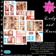 LADY AND RED ROSES PART 2 Printable Digital Download, Ephemera, Junk Journal, General Journal Pages, Diary Scrapbooking, Clipart, Print and Cut