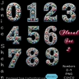 FLORAL NUMBERS 0-9 SET 1