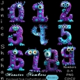 MONSTERS FANCY NUMBERS PNG
