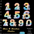 BEARS AND RAINBOW FANCY BIRTHDAY NUMBERS NUMERALS