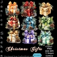 WATERCOLOR CHRISTMAS GIFTS, PRESENTS, PNG CLIPART