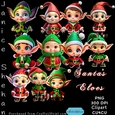 CHRISTMAS ELVES, SANTA, PNG CLIPART