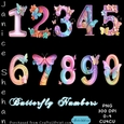 10 BUTTERFLY NUMBERS PASTEL