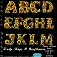 26 ALPHABET A-Z LADY BUGS AND SUNFLOWERS