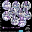 9 SNOWMEN PORTRAITS, SNOWMAN, CLIPART