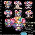 RAINBOW MICE, SUBLIMATION, PNG, CU4CU,