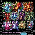 GORGEOUS CHRISTMAS BELLS, CLIPART, SUBLIMATION, PNG, CU4CU, 